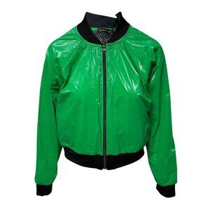 Koral Zip Up Jacket with Mesh Details in Green Polyester